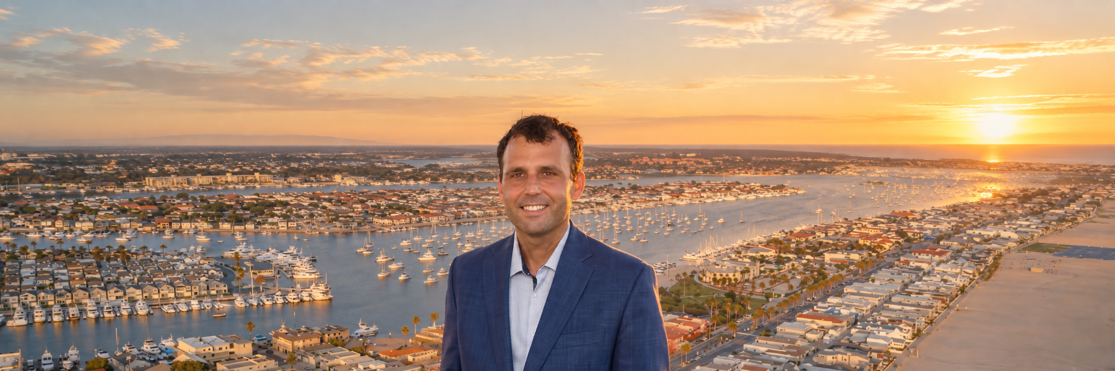 Nicholas Pardini above Newport Beach harbor